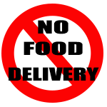  No food delivery sign